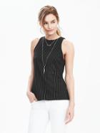 Banana Republic Womens Ponte Pinstripe Tank Size 0 - Black