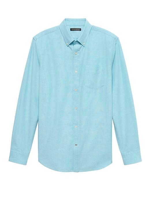 Banana Republic Mens Camden Standard-fit 100% Cotton Oxford Shirt Southern Turqioise Size Xxs