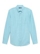 Banana Republic Mens Camden Standard-fit 100% Cotton Oxford Shirt Southern Turqioise Size Xxs