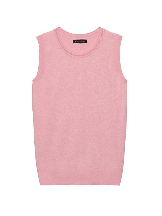 Banana Republic Womens Stretch-cotton Sweater Shell Flirty Pink Size S