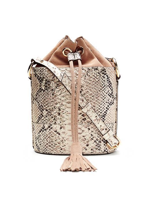 Banana Republic Leather Tassel Bucket Bag Size One Size - Natural
