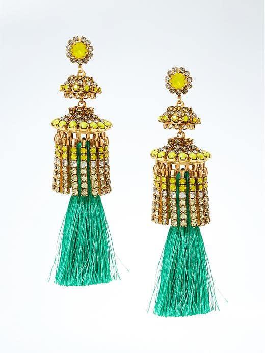 Banana Republic Womens Elizabeth Cole Tamara Tassel Earring - Green