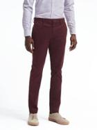 Banana Republic Mens Fulton Skinny Rapid Movement Chino - Burgundy