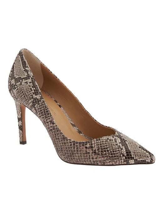 Banana Republic Womens Madison 12-hour Pump Natural Snake Effect Leather Size 6