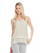 Banana Republic Pleat Hem Layered Tank Size L Petite - Cocoon