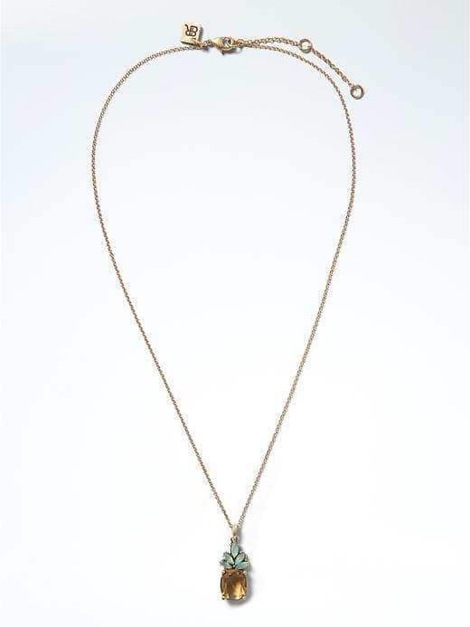 Banana Republic Pineapple Jewel Necklace - Gold