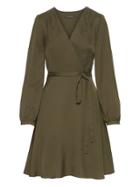 Banana Republic Womens Solid Wrap Dress Mistletoe Size 12
