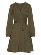 Banana Republic Womens Solid Wrap Dress Mistletoe Size 12