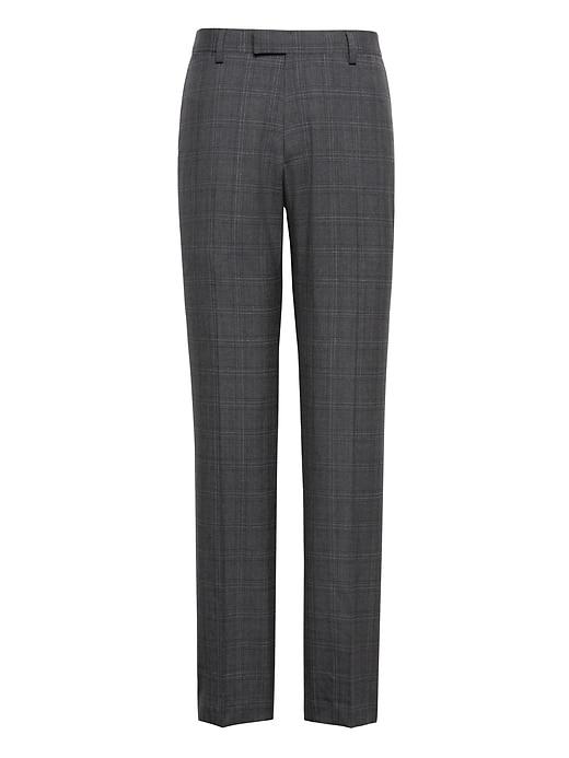 Banana Republic Mens Slim Plaid Smart-weight Performance Wool Blend Suit Pant Charcoal & Iron Size 28w