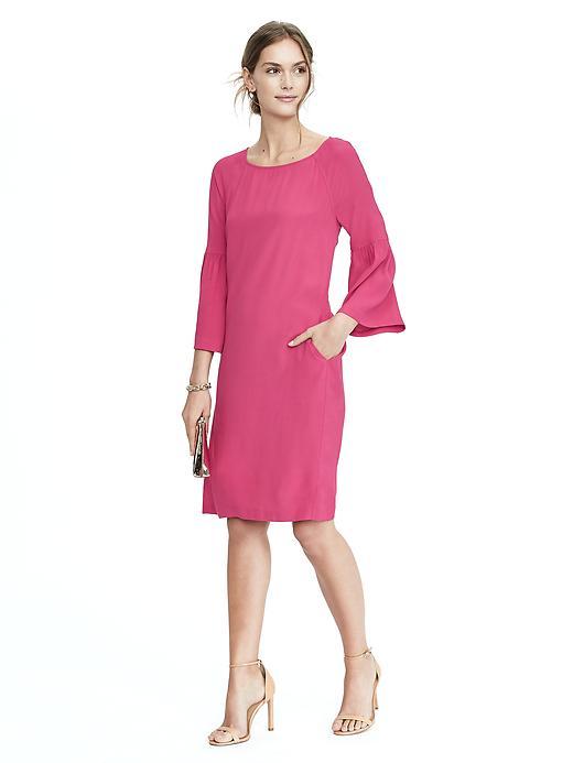 Banana Republic Womens Crepe Shift Dress - Pink Daisy