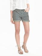 Banana Republic Womens Denim Stripe Roll Up Short Size 0 Regular - Stripe Denim