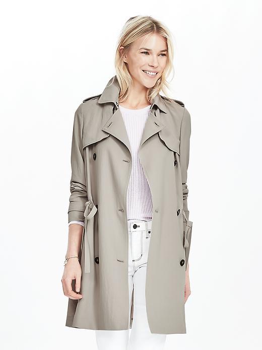 Banana Republic Drapey Trench Size L Petite - Natural Stone