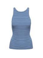 Banana Republic Womens Ribbed V-back Sweater Tank Blue Stripe Size Xxs
