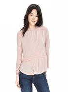 Banana Republic Womens Shirred Knit Top Size L - Pink Blush