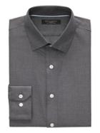 Banana Republic Mens Camden Standard-fit Cotton Stretch Non-iron Solid Shirt Dark Gray Size Xxs