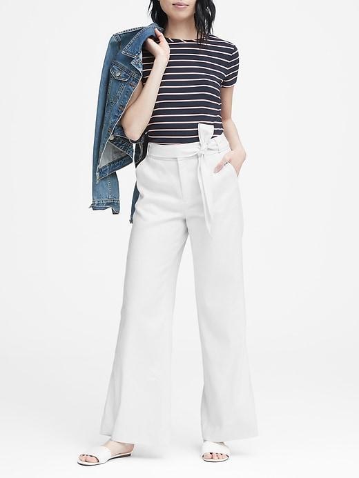 Banana Republic Wide-leg Linen-cotton Pant