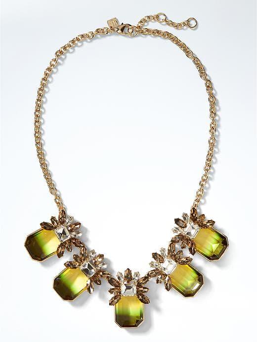 Banana Republic Ombre Stone Necklace - Green