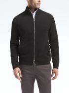 Banana Republic Mens Pima Cotton Cashmere Full Zip Sweater Jacket - Black