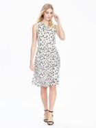 Banana Republic Womens Pleated Dot Print Dress Size 12 - Cocoon