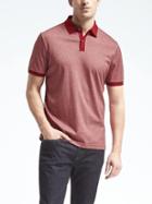 Banana Republic Mens Luxury Touch Heathered Polo - Red