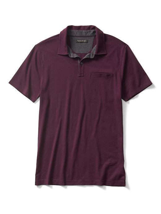 Banana Republic Mens Cotton Cashmere Polo - Red Rhine