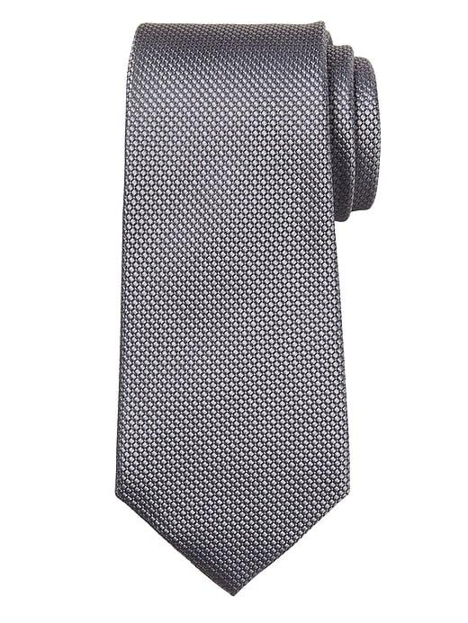Banana Republic Mens Textured Gridsilk Nanotex Tie Gray Texture Size One Size