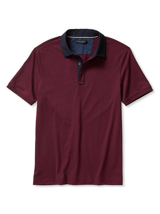 Banana Republic Mens Performance Polo Size L Tall - Burgundy