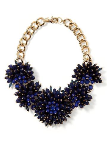 Banana Republic Dahlia Bouquet Necklace - Navy