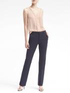 Banana Republic Womens Logan Trouser-fit Machine-washable Bi-stretch Pant Navy Size 0