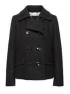 Banana Republic Womens Italian Melton Wool Blend Peacoat Black Size L