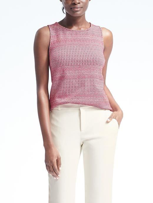 Banana Republic Womens Geo Jacquard Shell - Pink Blossom