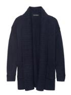 Banana Republic Womens Petite Cotton-merino Wool Blend Coatigan Sweater Navy Size Xs