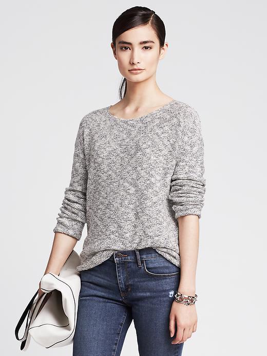 Banana Republic Womens Marled High Low Pullover Size L - Tan/tawny Brown