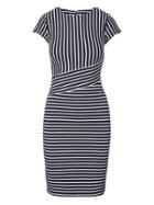 Banana Republic Womens Stripe Ponte Sheath Dress Bold Blue Stripe Size 8