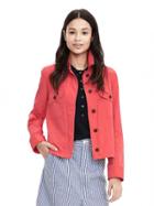 Banana Republic Womens Canvas Cropped Jacket Size L - Fire Coral