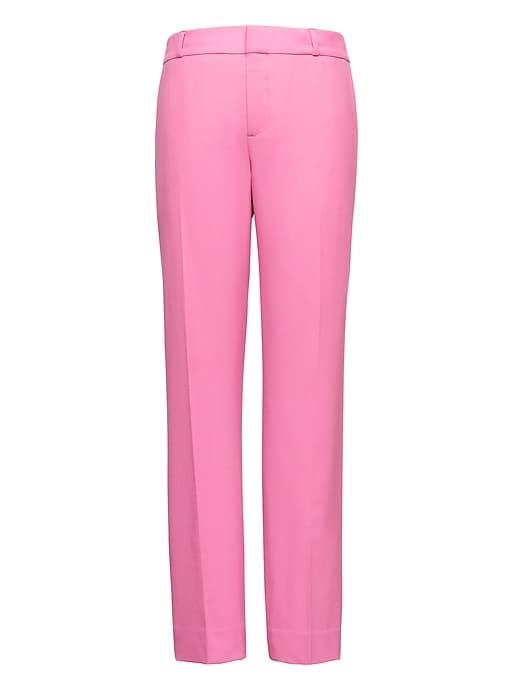 Banana Republic Womens Petite Avery Straight-fit Lightweight Wool Pant Pink Size 00