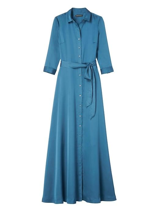 Banana Republic Belted Maxi Shirtdress - Teal