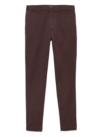 Banana Republic Mens Br X Kevin Love   Aiden Slim Garment Dyed Chino Pant Beet Root Red Size 28w