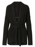 Banana Republic Womens Italian Superloft Ribbed Belted Cardigan Black Size Xl