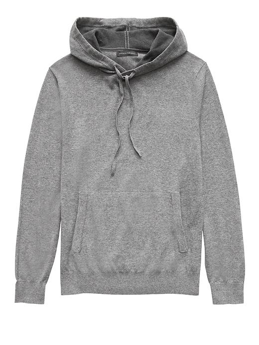 Banana Republic Mens Cotton Sweater Hoodie Heather Charcoal Size M