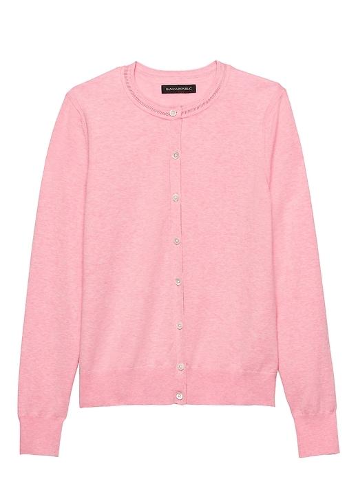 Banana Republic Womens Stretch-cotton Cardigan Sweater Flirty Pink Size L