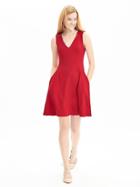 Banana Republic Womens Red Ponte Fit And Flare Dress Size 0 - Tomato Paste