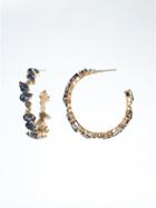 Banana Republic Blue Stone Hoop Earring - Blue Magic