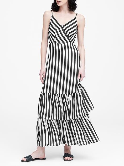 Banana Republic Petite Stripe Tiered Maxi Dress