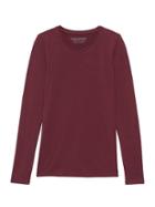 Banana Republic Womens Stretch Cotton-modal Fitted Crew-neck T-shirt Deep Berry Size M