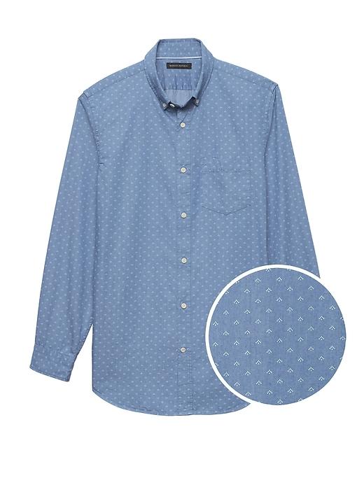 Banana Republic Mens Grant Slim-fit Chambray Shirt Chambray Blue Size L