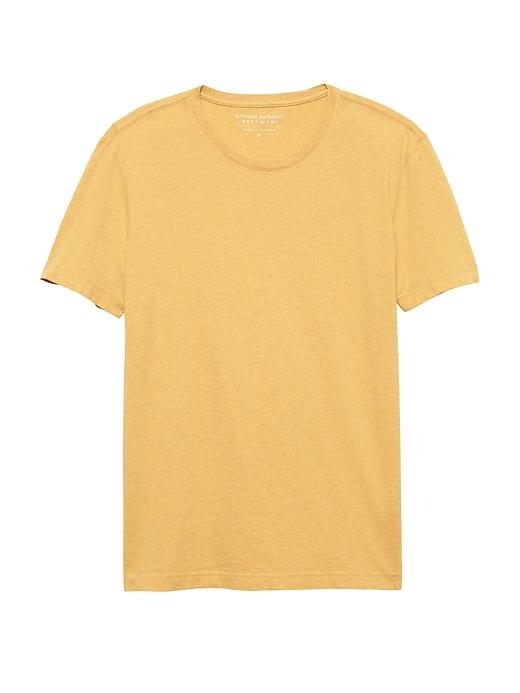Banana Republic Mens Soft Wash Crew-neck T-shirt Harvest Gold Yellow Size L