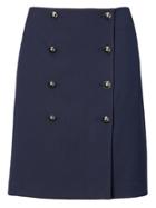Banana Republic Womens Double-button Skirt Blue Size 14
