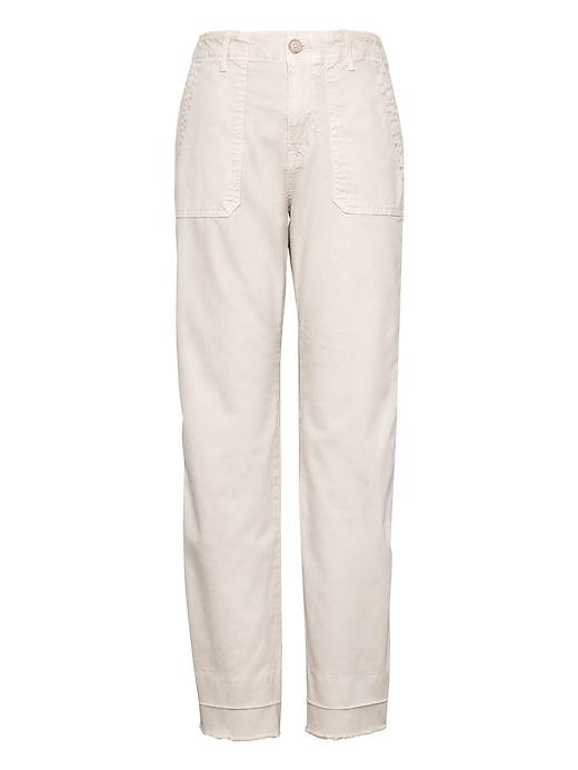Banana Republic Womens Petite Straight-fit Utility Chino Pant Khaki Size 8