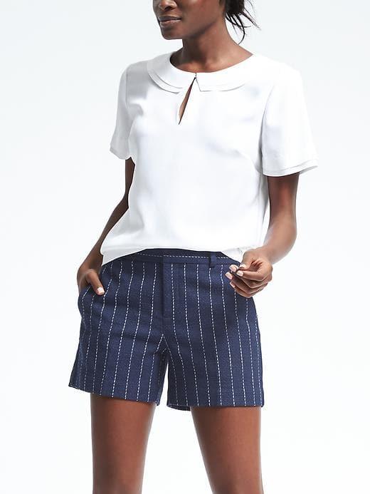 Banana Republic Easy Care Crepe Lasercut Top - White